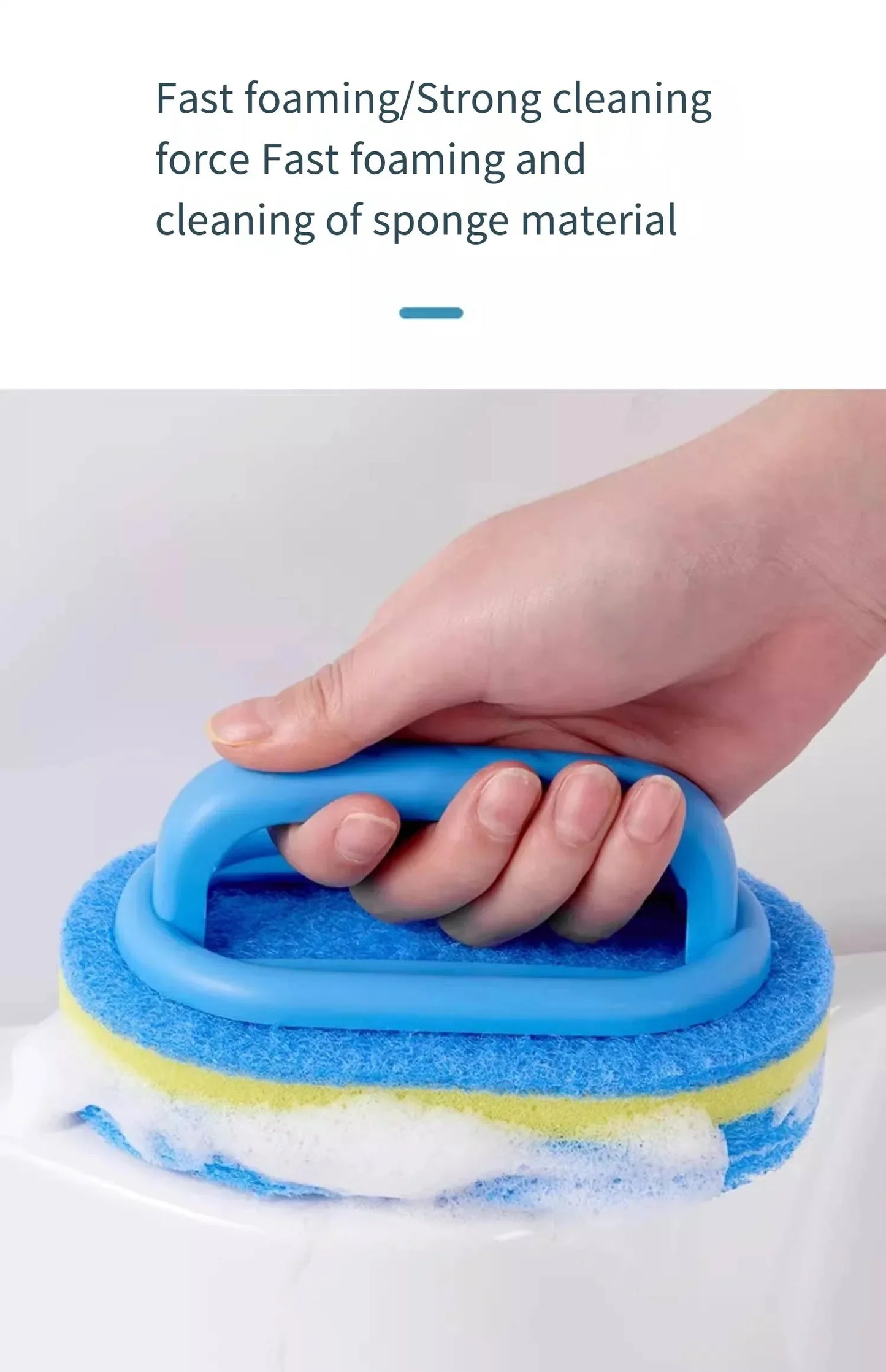 1/2Pcs Pot Washing Kitchen Cleaning Brush with Handle Pot Washing Density Thick Scouring Pad Ceramic Tile Wall Cleaning Brush