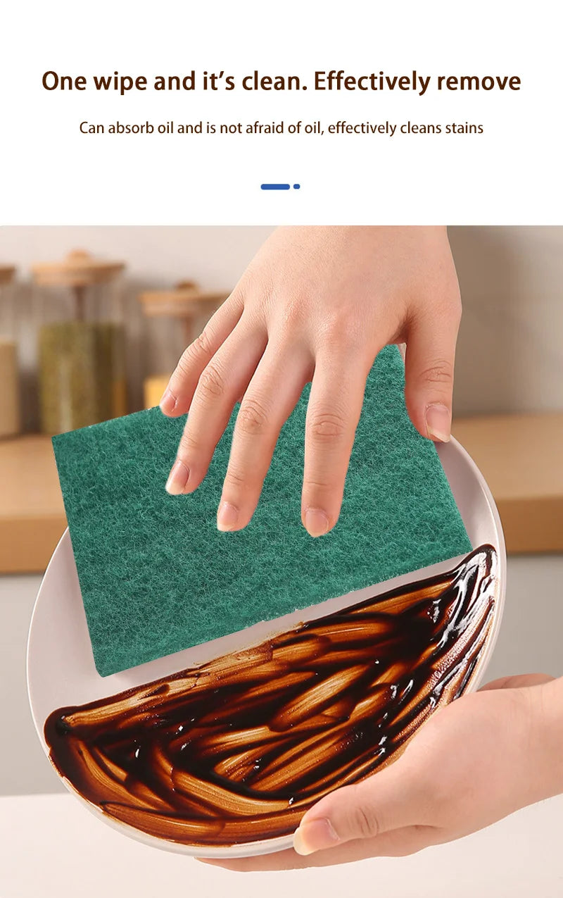 5/10/20/30PCS Scrub Pads Household Kitchen Oil Removal Dishwashing Pot Pads Scratch Free Multipurpose Reusable Cleaning Dishrag