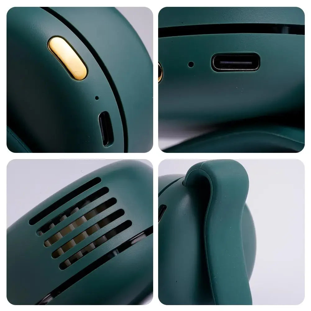 Portable Silent Bladeless Electric Fan Mini Clip On Waist Whirlwind Fan Summer Outdoor Gym Fast Cooling Rechargeable Fan
