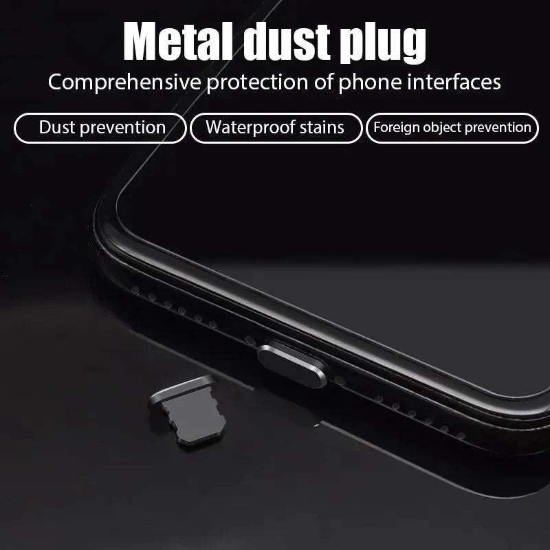 Cell Phone Charging Port Dust Plug with Cleaning Brush for IPhone 15 14 13 16Pro Max Plus Samsung Xiaomi IOS Type C Cleaner Set