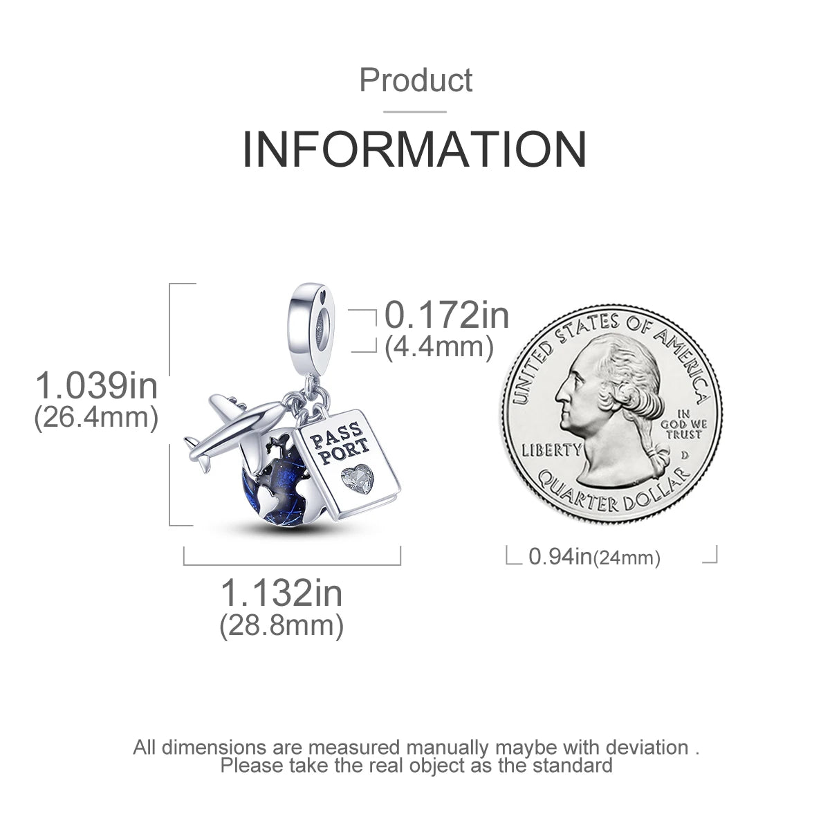 Travel Charm 925 Silver Plane Paris Tower Pendant Fit Bracelet Beads Making Woman Fashion Jewelry