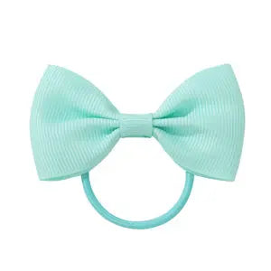 2.75 Inch Small Ribbon Bows With Elastic Hair Bands For Kids Girls Ponytail Solid Color Bowknot Hair Ropes Ties Hair Accessories