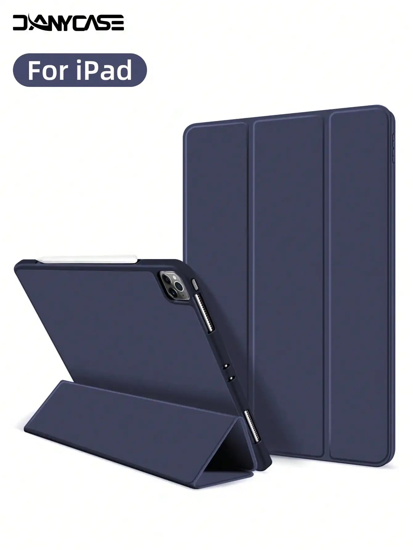 Protective Case With Pencil Slot, Compatible With IPad A16 2025, Air 11"/13", M2/M3, Pro 11"/13", M4 2024, Air 5/4 10.9", Air 3 10.5", 9th/8th/7th Gen 10.2", 5th/6th Gen 9.7", Mini 6