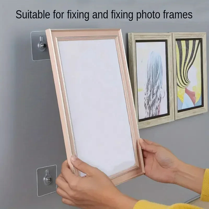 50/10pcs Self-adhesive Wall Hooks for Photo Frame Clock Strong Adhesive Transparent Nails Wall Hook Hangers Hanging Nail Holders