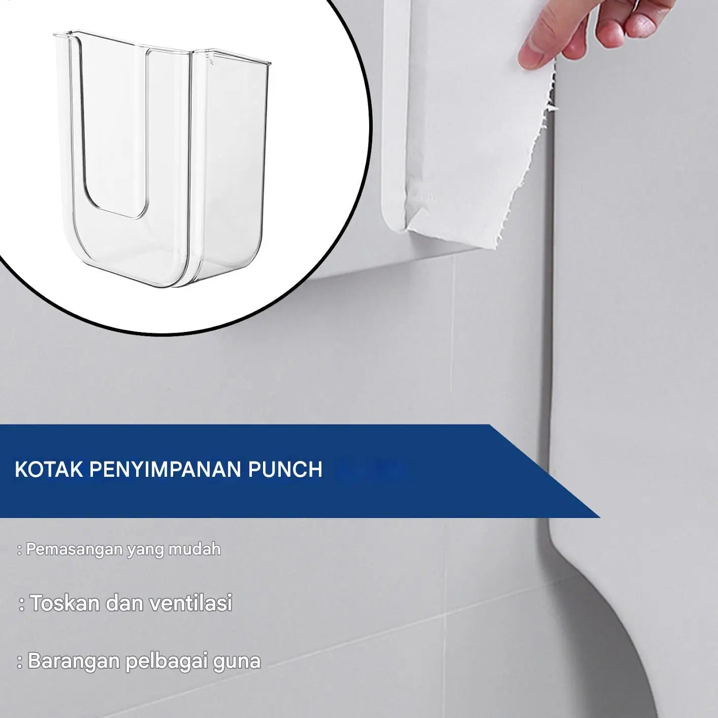 Wet Wipes Dispenser Wall Mounted Storage Box Organizer Tissue Dispenser Adhesive Secure Mount for Family Toilet Home Bathroom
