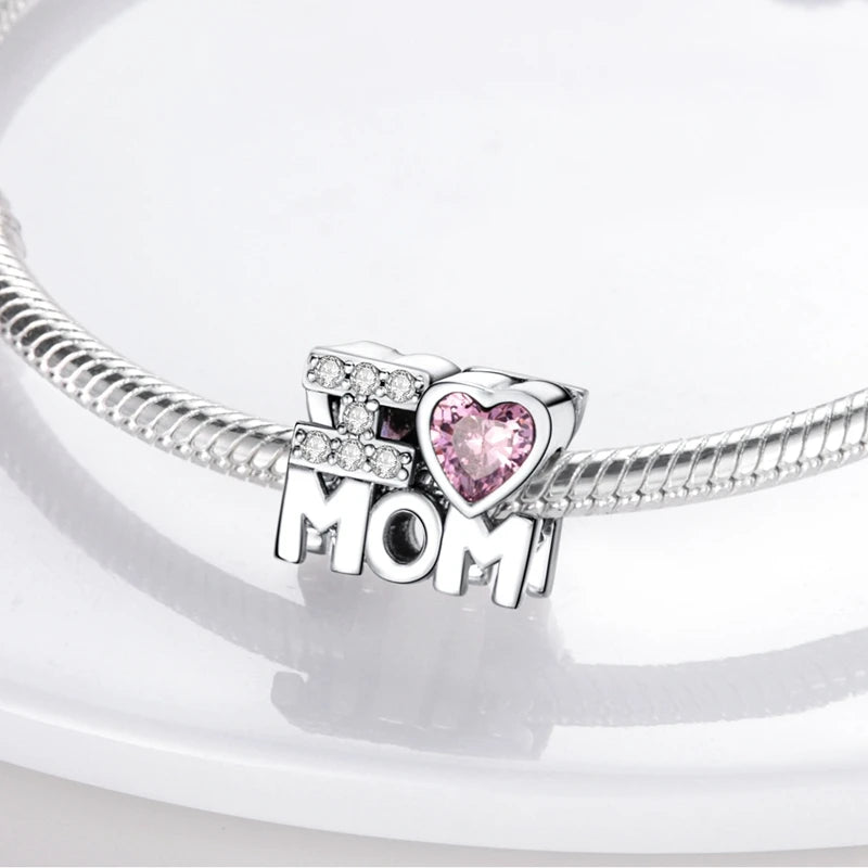 Pink Charms Original 925 Sterling Silver Heart Bow Perfume Bottle Charms Beads Pendants Fit Bracelet DIY Women Jewelry Making