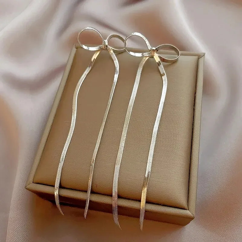 Long Tassel Rhinestones Chains Ear Line Drop Earrings for Women Gold Color Delicate Dangle Earring Hanging Charm Fashion Jewelry