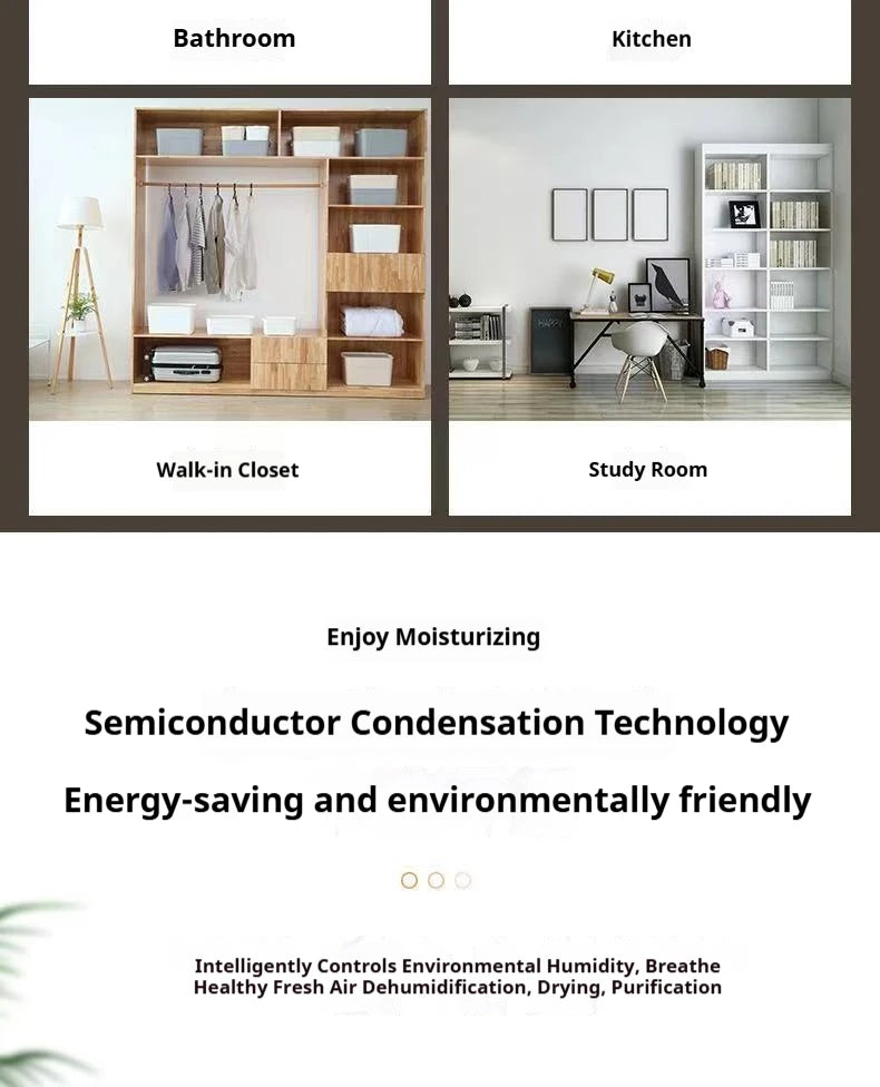 Homefish Portable Mute Air Dehumidifier Moisture Absorber Home Bedroom Office Kitchen Air Dryer Deodorizer Machine EU/US Plug