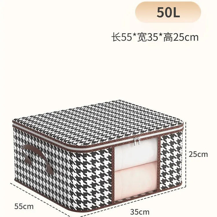 New style Houndstooth Storage Visual Portable Quilt Bag Multifunctional Dustproof Home Moving Packing and Organizing Storage Box
