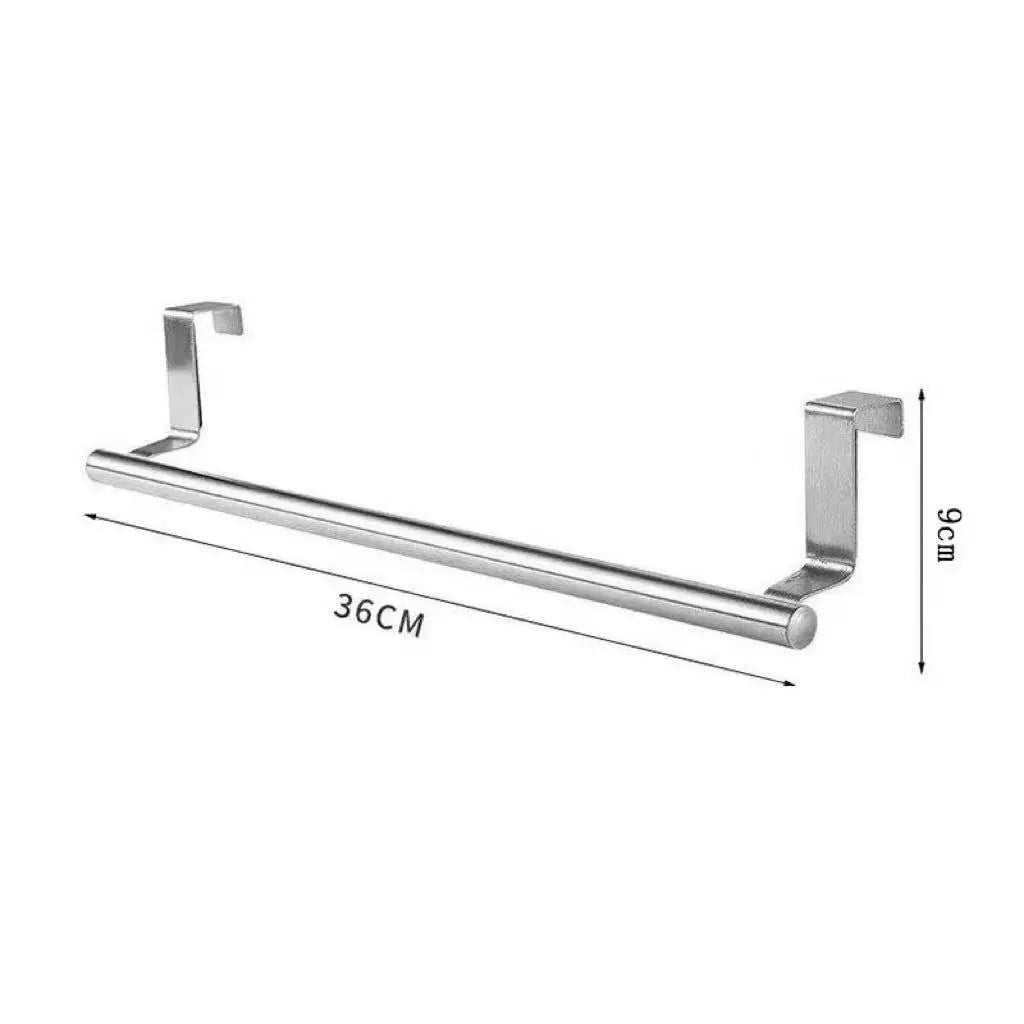 1/2Pcs Towel Rack Over Door Towel Bar Hanging Holder Stainless Steel Bathroom Kitchen Cabinet White Black Towel Rag Shelf Hanger