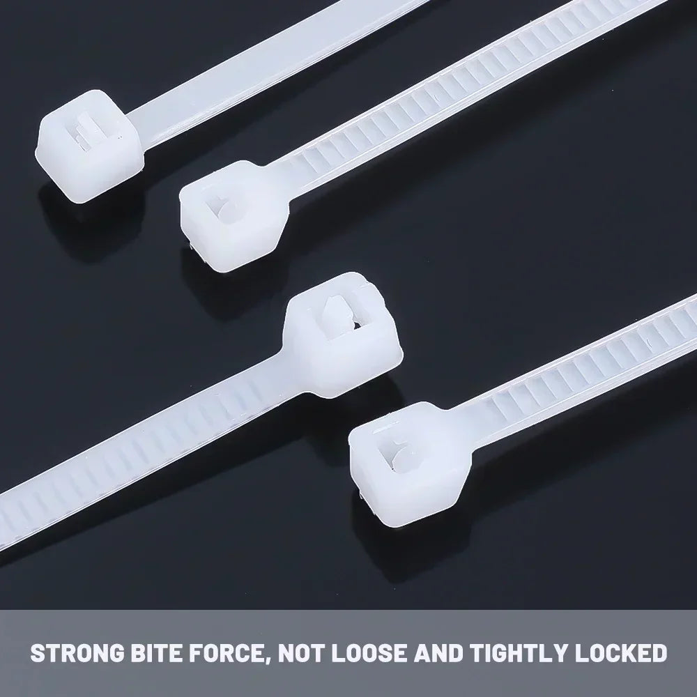 Nylon Cable Ties Adjustable Self-locking Cord Ties Straps Fastening Loop Reusable Plastic Wire Ties For Home Office