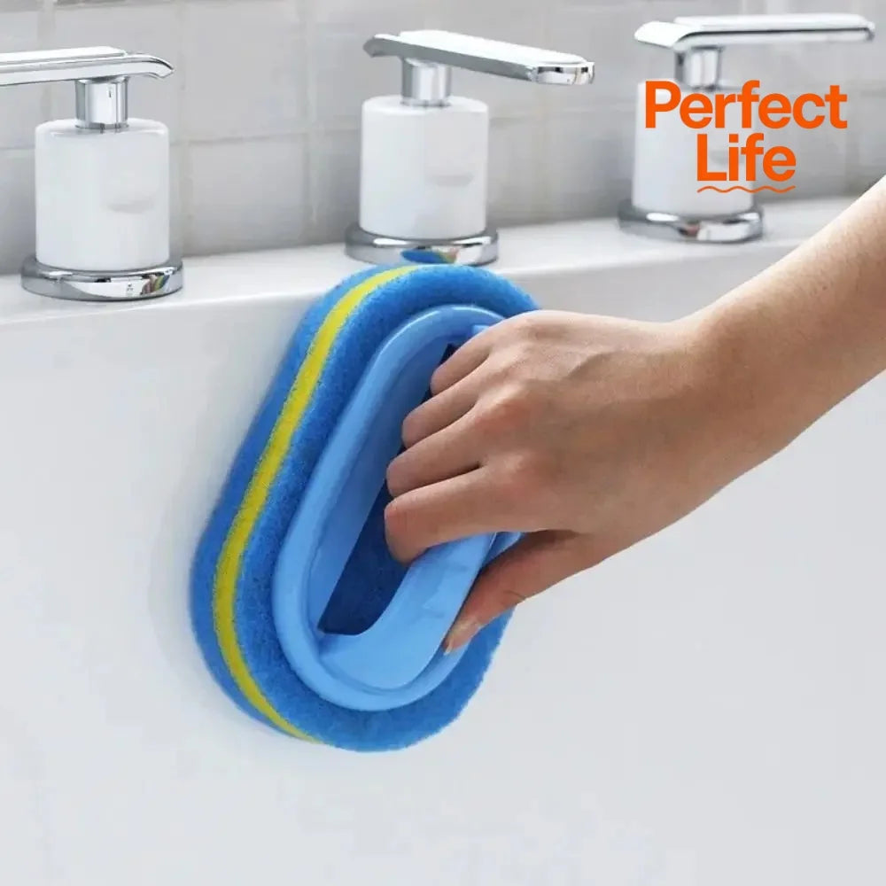 Pot Washing Kitchen Cleaning Brush with Handle - Pot Washing High-Density Thick Scouring Pad Ceramic Tile Wall Cleaning Brush
