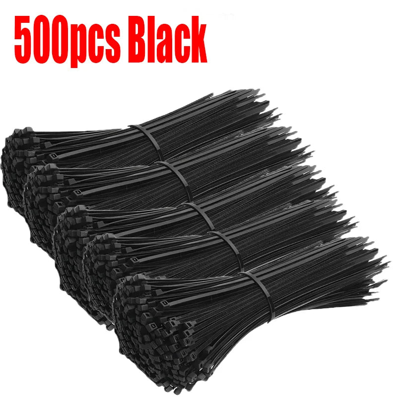 Nylon Cable Ties Adjustable Self-locking Cord Ties Straps Fastening Loop Reusable Plastic Wire Ties For Home Office