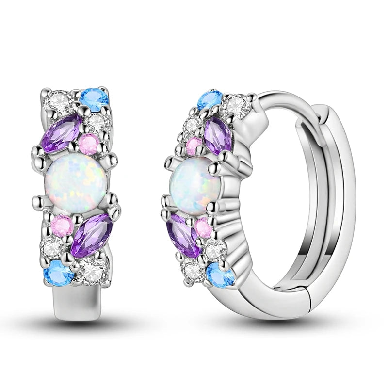 New 925 Sterling Silver Sparkling Zircon Four-Leaf clover Women Earrings Brilliant Wedding Engagement Star Earrings Jewelry Gift