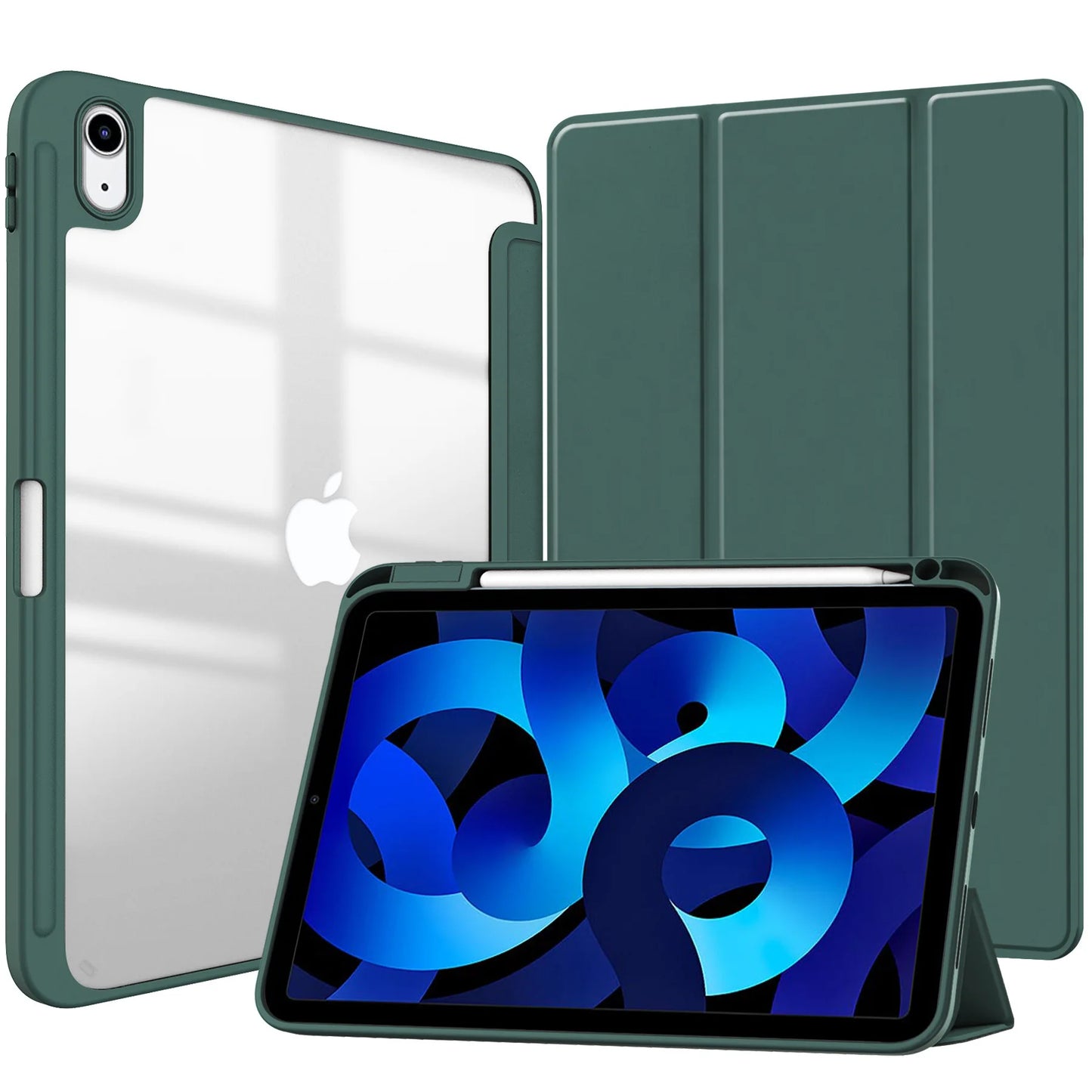 Smart PU Case for iPad Air 4th 5th iPad 10th 10.9 Funda iPad Pro air 12th 11th 11" 7th 8th 9th 10.2 2 9.7 10.5 Transparent Cover