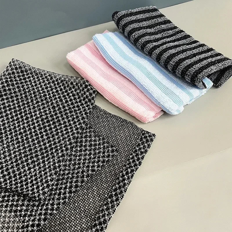 Ultra-Long Exfoliating Back Towel Antibacterial with Silver Ions Multifunctional Shower Bath Towel for Rich Foam