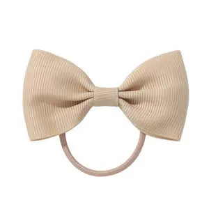 2.75 Inch Small Ribbon Bows With Elastic Hair Bands For Kids Girls Ponytail Solid Color Bowknot Hair Ropes Ties Hair Accessories