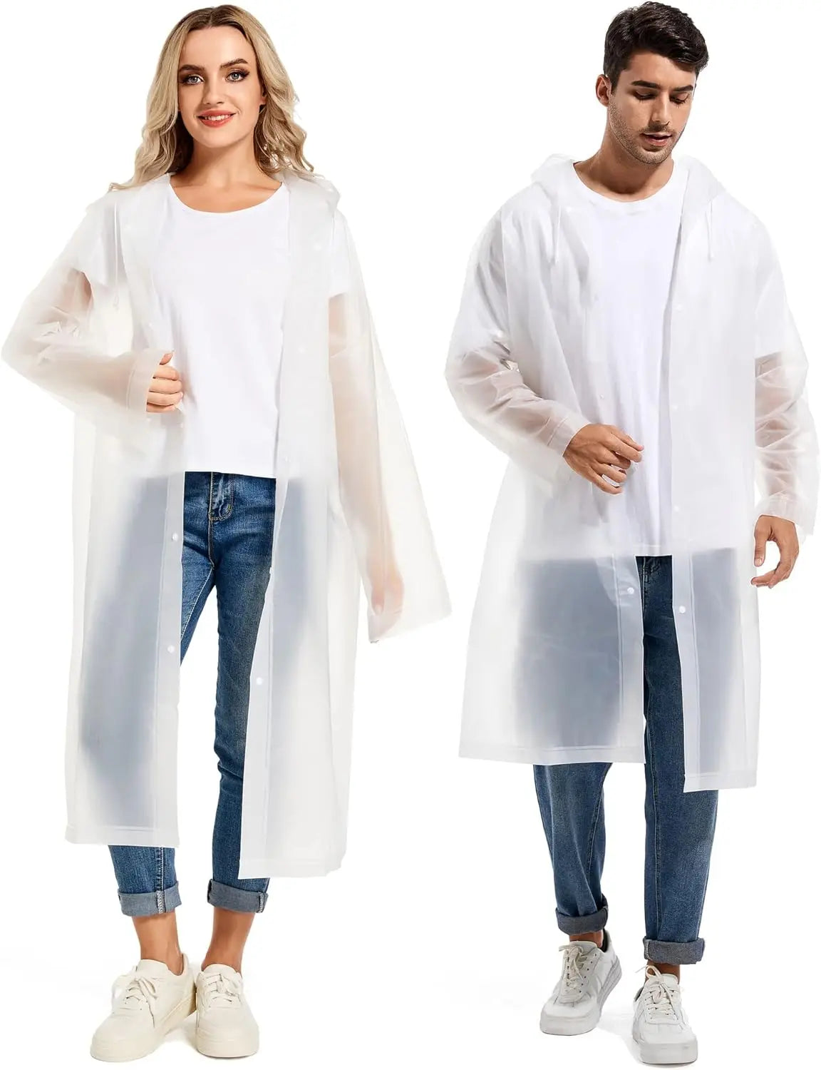 Disposable Adults Reusable Raincoats,Waterproof Rain Ponchos,Adults-Reusable Emergency Raincoats with Hoodand Drawstring