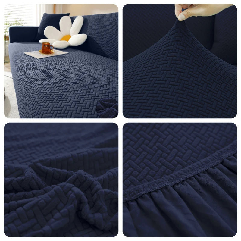 Housse de canapé élastique en Jacquard pour salon, protection de fauteuil en polaire extensible, canapé en forme de L