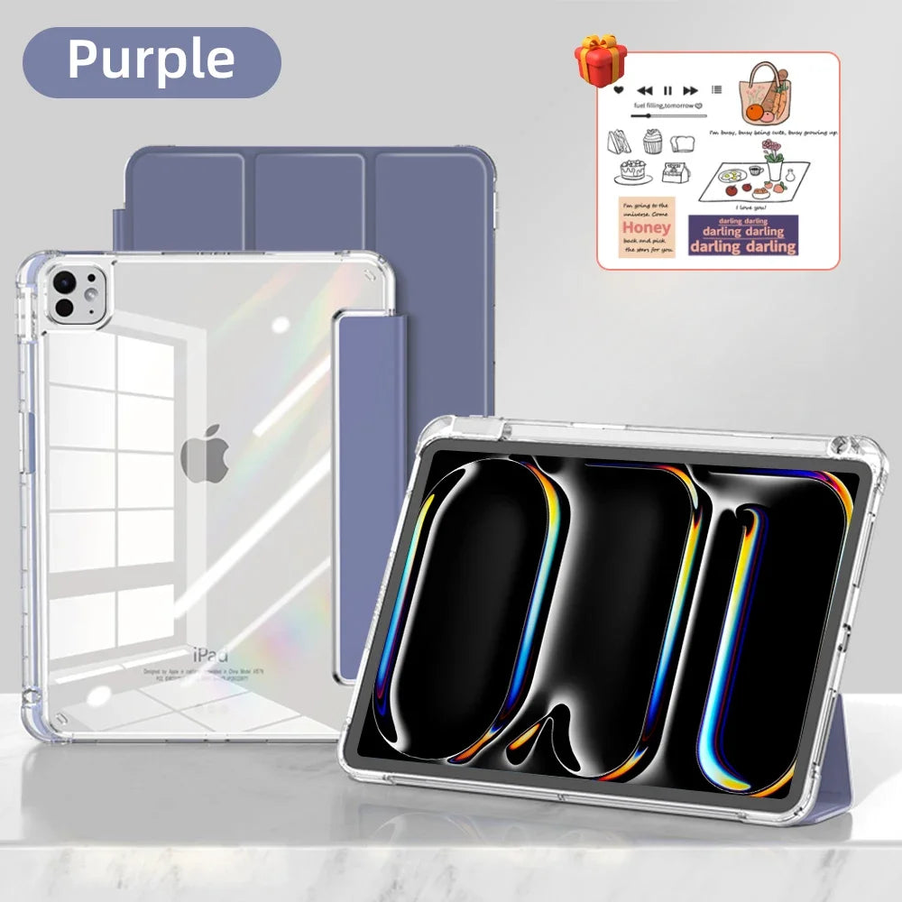 For iPad Air 11 2024 Pro Transparency Case For 2024 iPad Air 11-inch 12.9-inch Air 4/5 iPad 7/8/9th 10.2 5/6th 9.7in Tablet Case