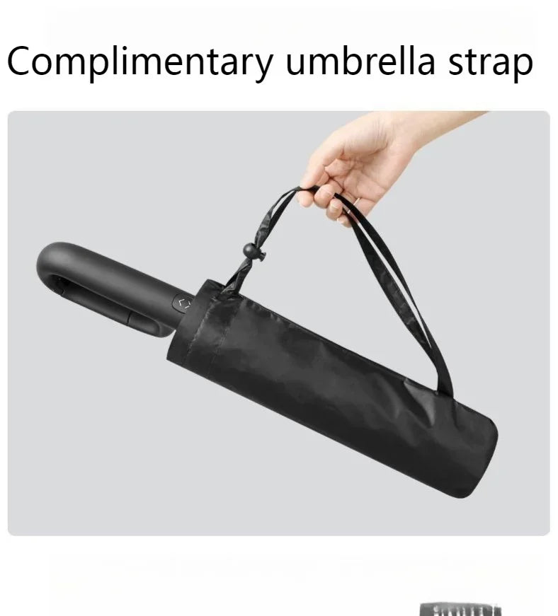 Automatic Umbrella for Men Women Fully Automatic Folding Large Rib Strong Sunshade Double Umbrella with Ring Buckle Design