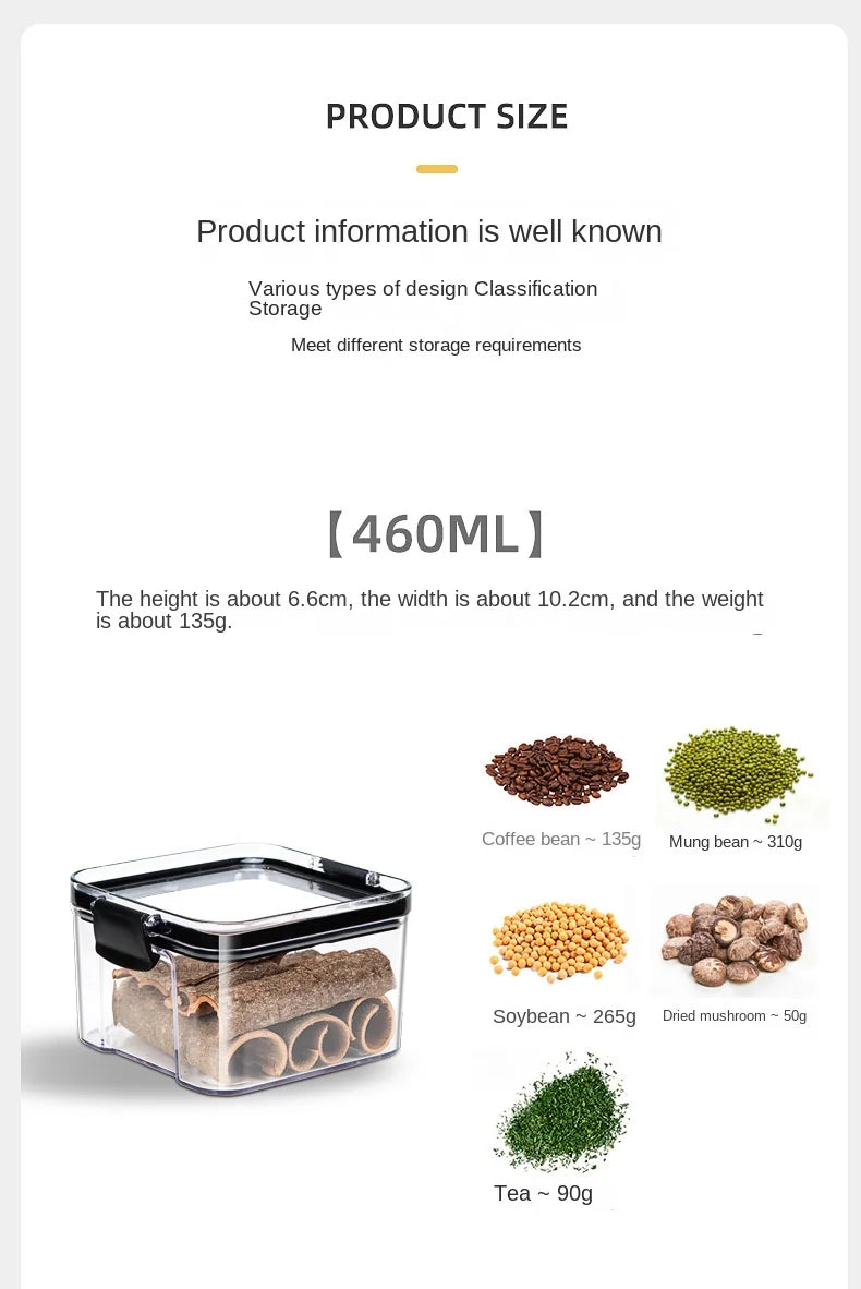 1-4PCS Sealed Jars Kitchen Organizer Grain Storage Boxes Large Capacity Sealed Container Seasoning Jars Set Fresh-keeping Tank