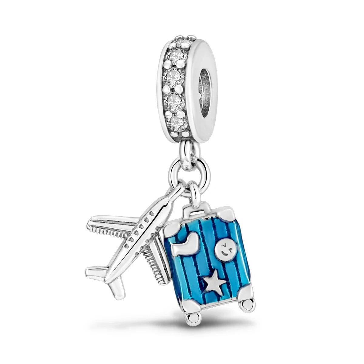 Travel Charm 925 Silver Plane Paris Tower Pendant Fit Bracelet Beads Making Woman Fashion Jewelry