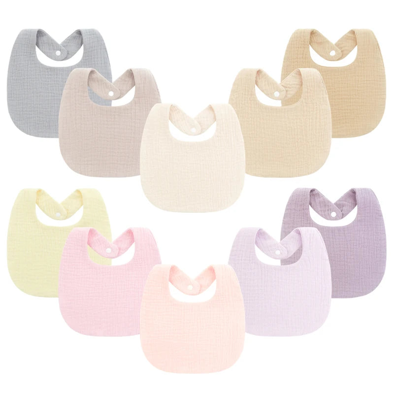 4Pcs Muslin Baby Bibs Burp Clothes Soft Cotton Kids Apron Infant Saliva Towels Toddler Accessories Baby Bibs Set Newborn Gift