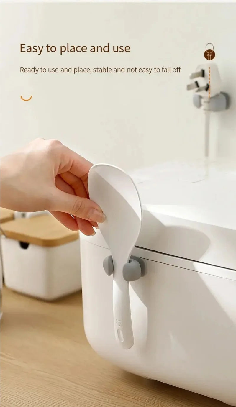 Silicone Rice Spoon Holder Heat Resistant Space Saving Storage Rack Electric Rice Cooker Kitchen Utensil Organizer Accessories