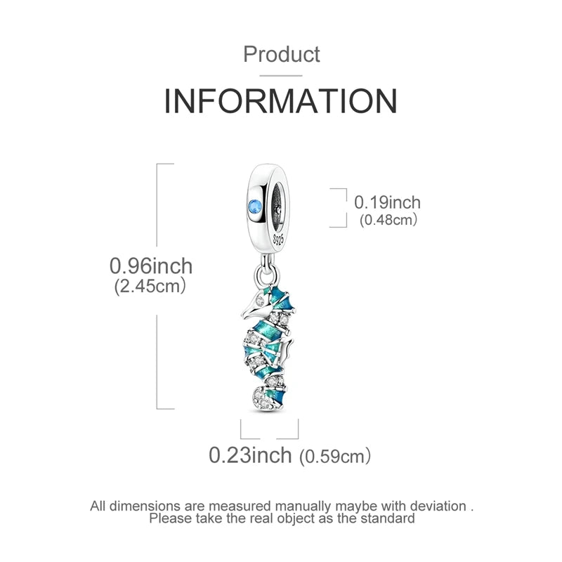Fit Original 925 Sterling Silver Charms Beads Blue Luminous Whale Shark Seahorse Dolphin Charms For Women Fine DIY Jewelry Gifts