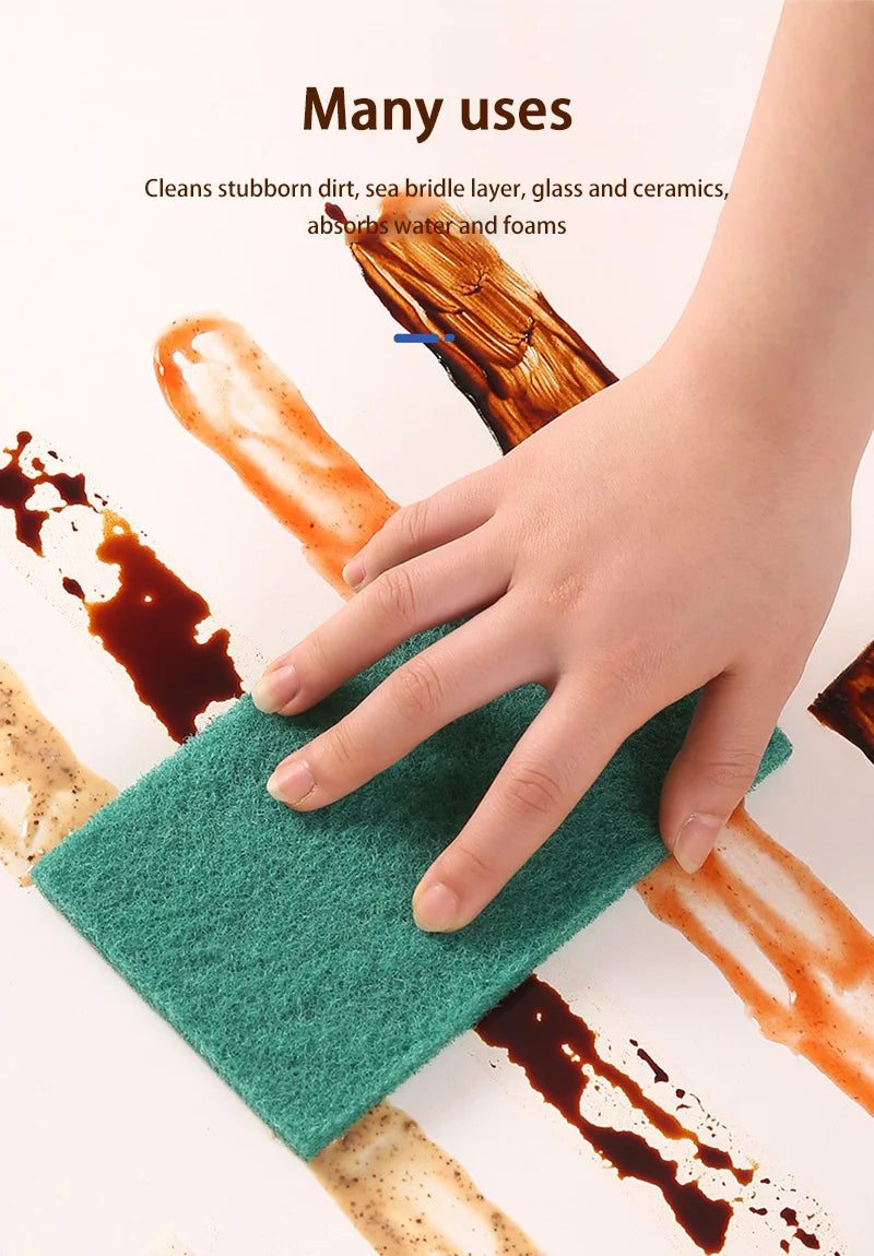 5/10/20/30PCS Scrub Pads Household Kitchen Oil Removal Dishwashing Pot Pads Scratch Free Multipurpose Reusable Cleaning Dishrag