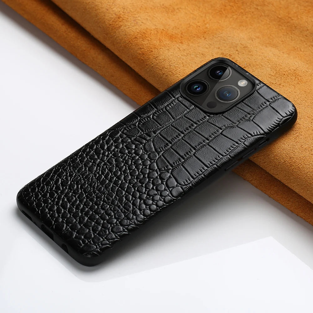 WEFOR Genuine Leather Phone Case for Apple iPhone 14 11 12 13 Pro Max 14Pro 12 Mini X XR XS 6S 6 7 8 Plus SE 2020 Back Cover