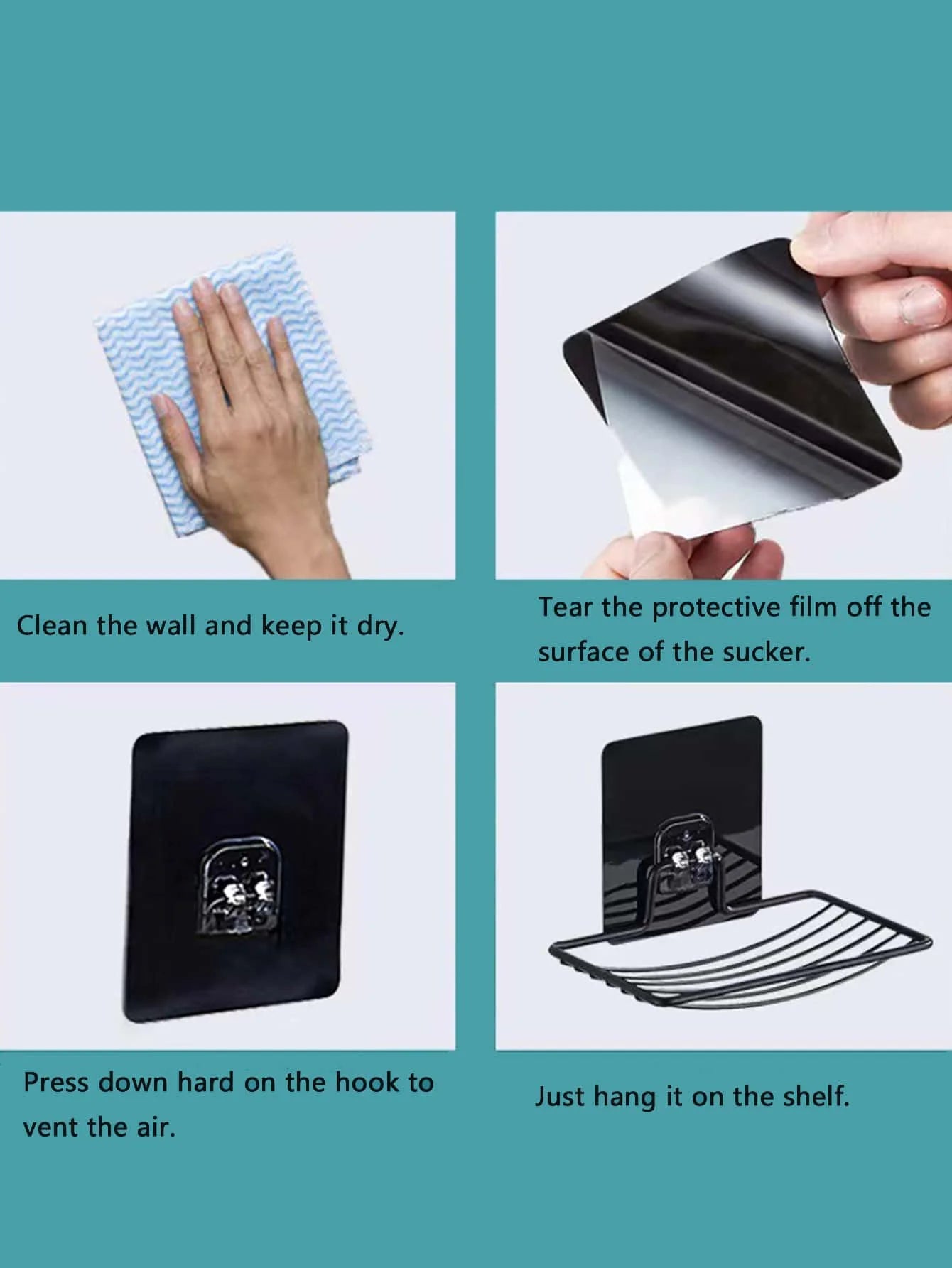 1pc-Stainless Steel Soap Rack Punch-free Nail-free Bathroom Single Layer Drain Wall Hanging Sucker Soap Box Light Luxury Shelf