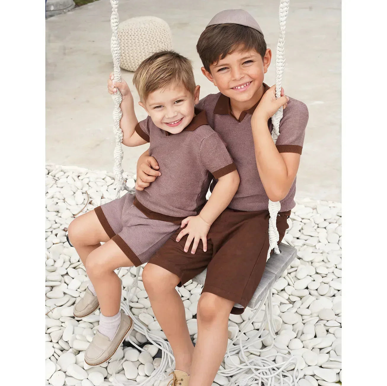 AP Chocolate Collection 2025 Spring Summer Embroidery Family Matching Clothing Set Girl Dress Baby 2-Pieces Blazer Shirt Shorts