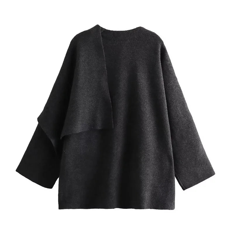 MUJER Plush Winter Coats for Women Asymmetric Scarf Demi-season Jacket for Women Parkas Long Sleeve Padded Coat Woman Jacket