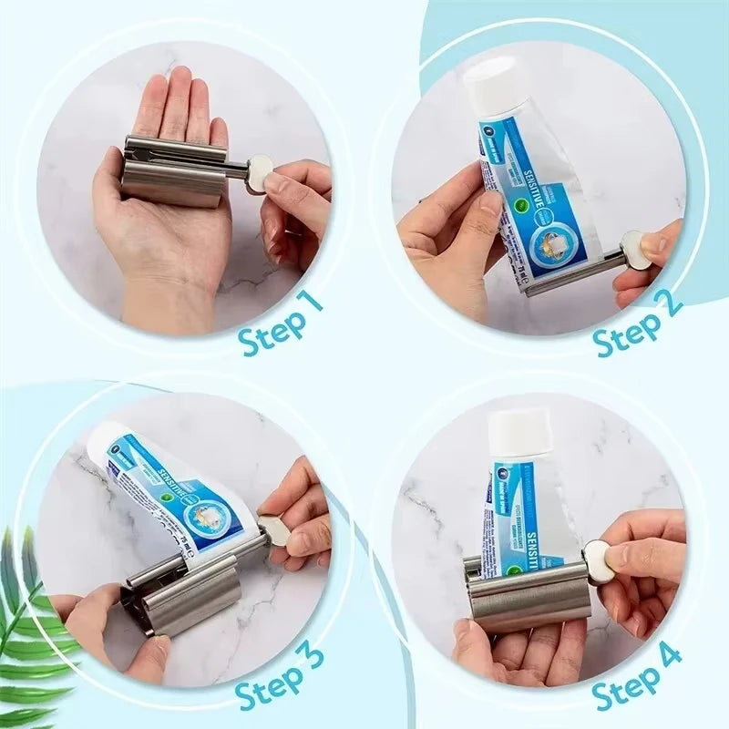 Stainless Steel Wringer Roller Rotate Dispenser for Ointments Cosmetics Bathroom Accessories Toothpaste Squeezer Tube Roller