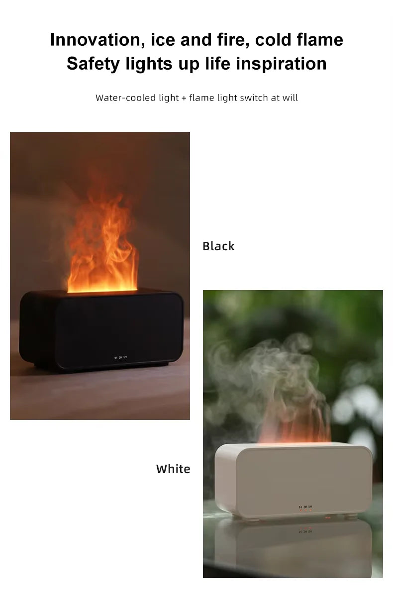 Air Aroma Humidifier Diffuser Essential Oils Humidifiers Mini Flame Automatic Fragrance Diffuser Home Humidifier With LED Light