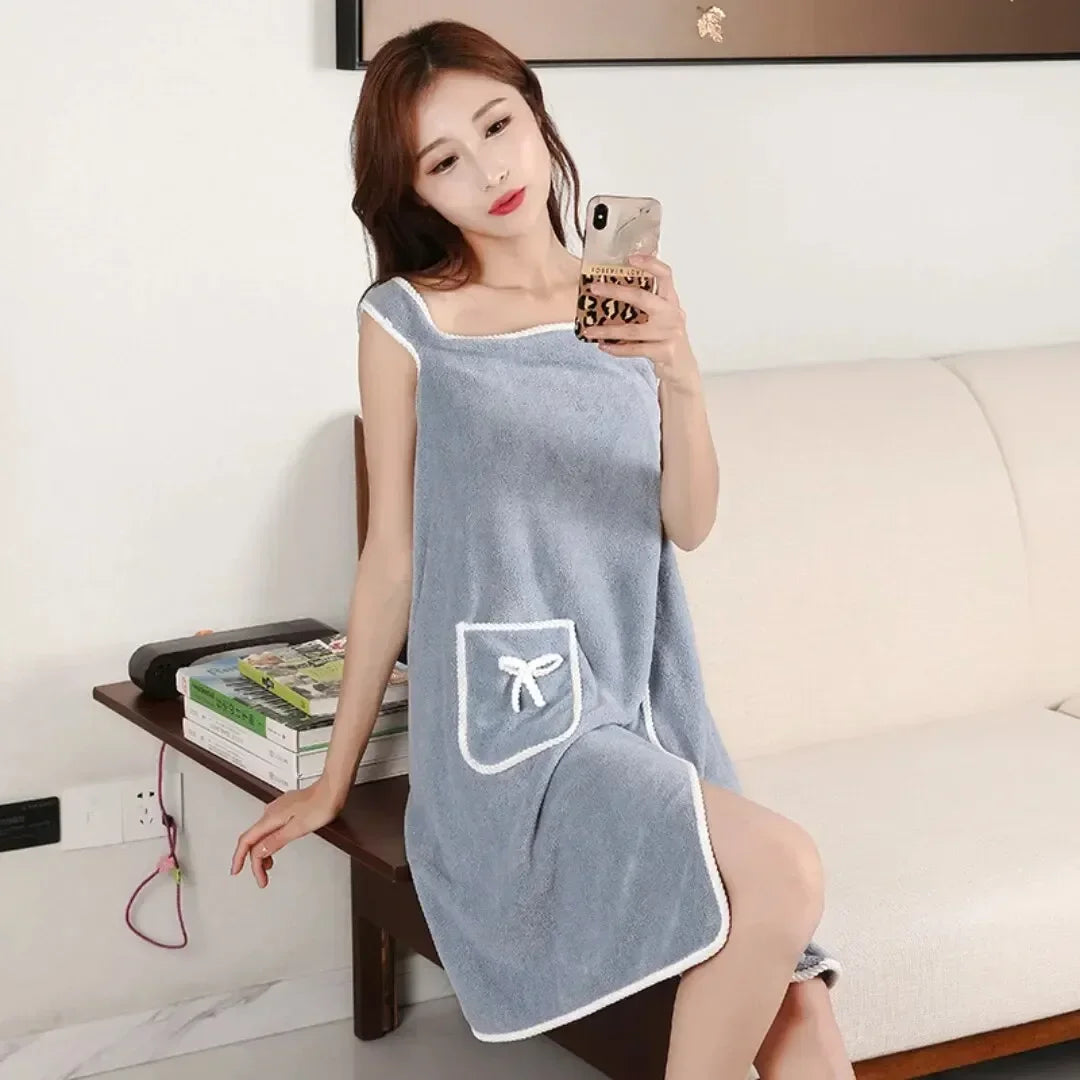 Womens Bath Towels Girls Wearable 90*130Cm Fast Drying Bathing Beach Spa Bathrobes Wash Clothing, Shower Bath And Gym Towel
