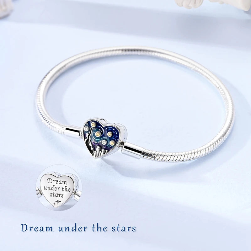 New 925 Sterling Silver Heart Shaped Zircon Snake Bone Bracelet For Women Fashion Birthday Jewelry Gift