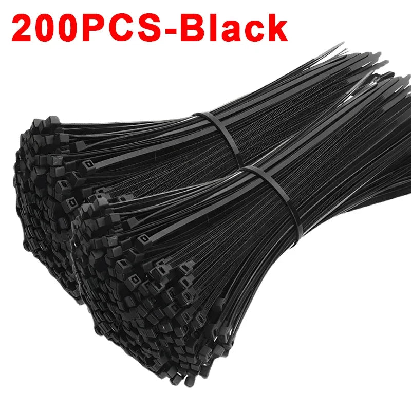 Nylon Cable Ties Adjustable Self-locking Cord Ties Straps Fastening Loop Reusable Plastic Wire Ties For Home Office
