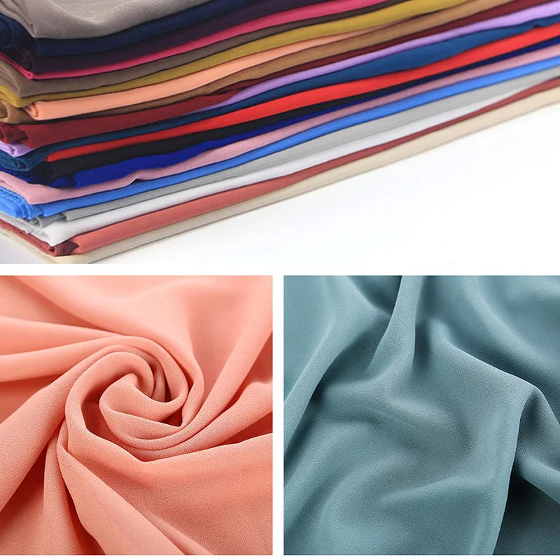 Muslim Chiffon Hijab Scarf Women Long Solid Color Head Wrap For Women Hijabs Scarves Ladies Muslim Veil Jersey Hijabs