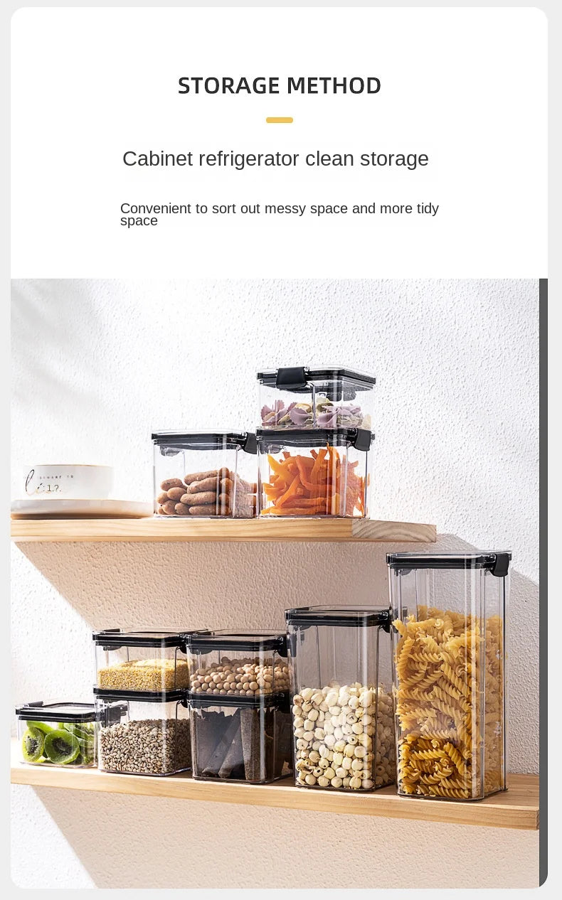 1-4PCS Sealed Jars Kitchen Organizer Grain Storage Boxes Large Capacity Sealed Container Seasoning Jars Set Fresh-keeping Tank