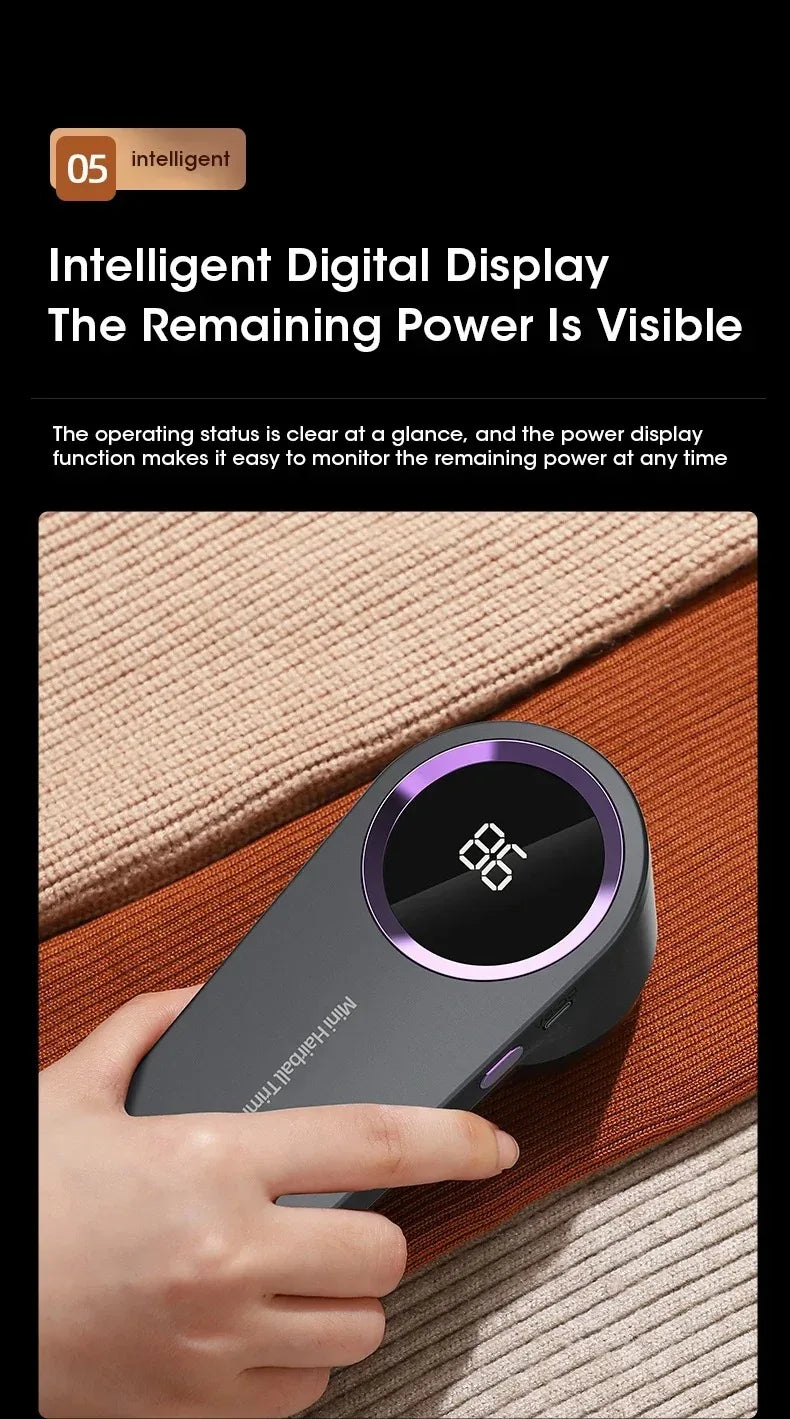 Portable Lint Remover Electric Fuzz Pellet Remover for Clothing LED Display Rechargeable for Clothes Fabric Shaver Fluff Remover