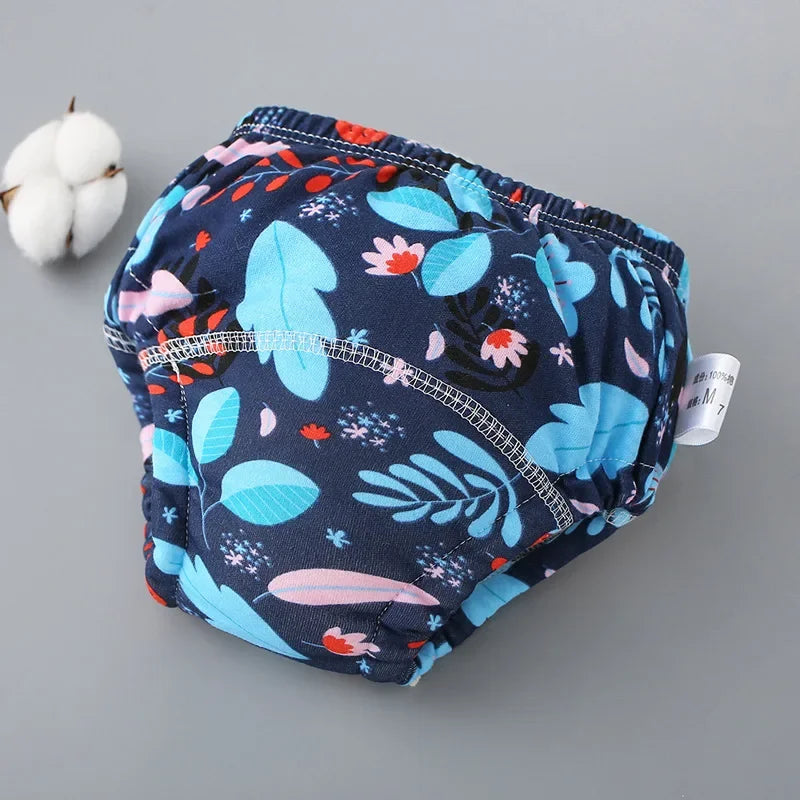 Reusable Soft Cotton Baby Breathable Diapers Pee Shorts Toddler Potty Training Pants Underwears for Boys & Girls