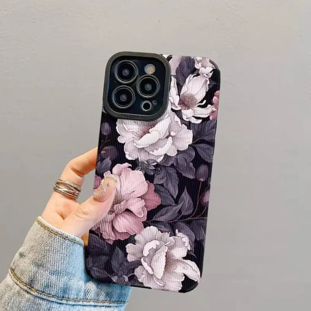 Flower Pattern Phone Case, Cover for IPhone 16 Pro Max 15 Pro 14Plus 13 12 11 XR X/XS Smartphone Shockproof Anti-slip Soft TPU