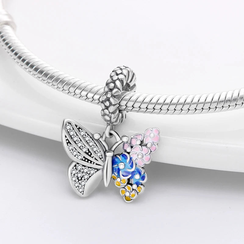 925 Silver Color Mushroom Owl Cat Bone Animal Charms Beads Fit Pandach 925 Original Bracelets Fine DIY Birthday Jewelry Gifts