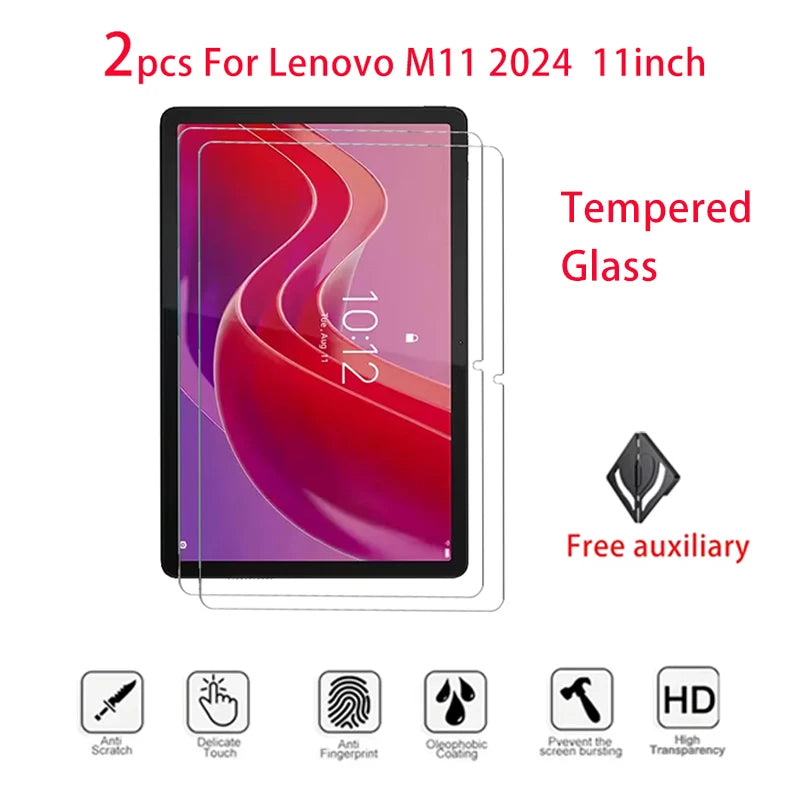 2PCS Tempered Glass Screen Protector For Lenovo Tab M11 2024 11inch Xiaoxinpad 2024 11inch HD GLASS Protector