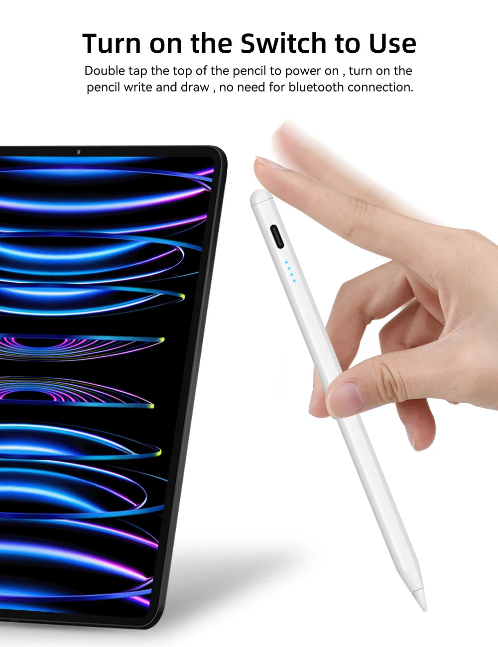 For Apple Pencil 2 Palm Rejection Power Display iPad Accessories iPad 2026 2025 2024 2019 2018 Pro 11 12.9 Air Mini Stylus Pen