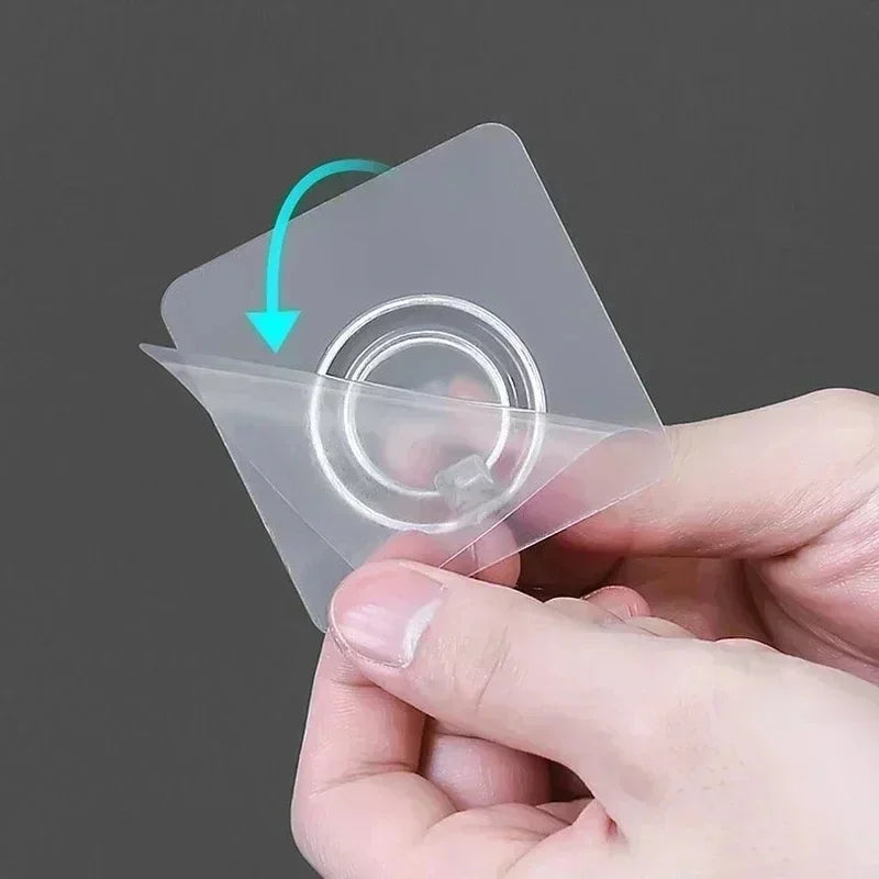 Adhesive Plastic Clear Utility Hooks Transparent Hook for The Drill-Free Wall Waterproof Key Wall Hooks.