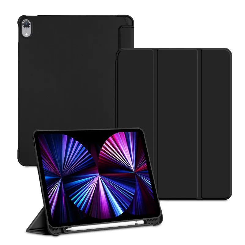 For iPad 10th Gen Case 3 fold Fall prevention Cover for Air 4 5 6 10.9in 11in 13in For Air 2 9.7 Pro 11 12.9 13 Mini 6 7 Case